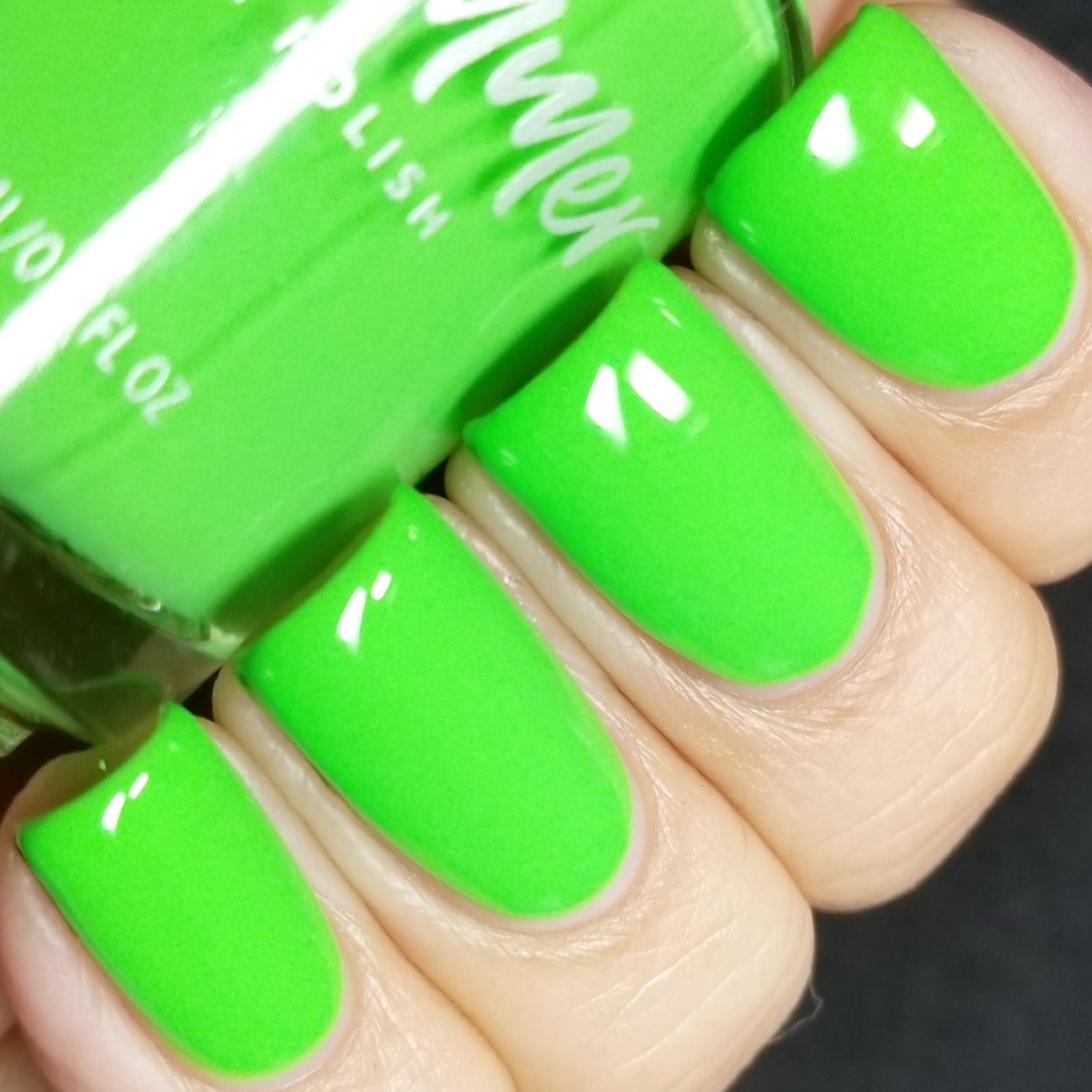 Come on Lime Green, neon green nail stamping polish, available in the USA  at www.lanternandwren.com.