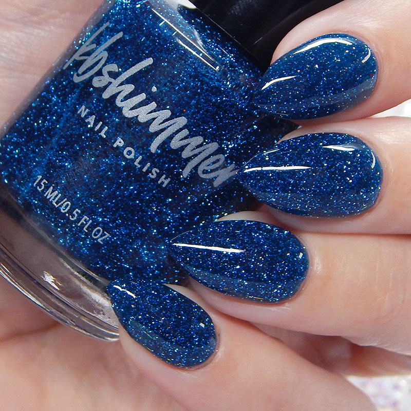 Dark Navy Blue Cateye Nails - Press Ons | Bloomie Beauty