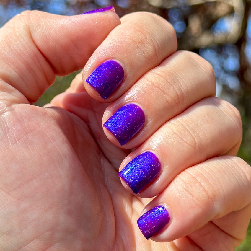 BYS Colour Change Purple Glitter & stripes nail art | Dry, Dammit!