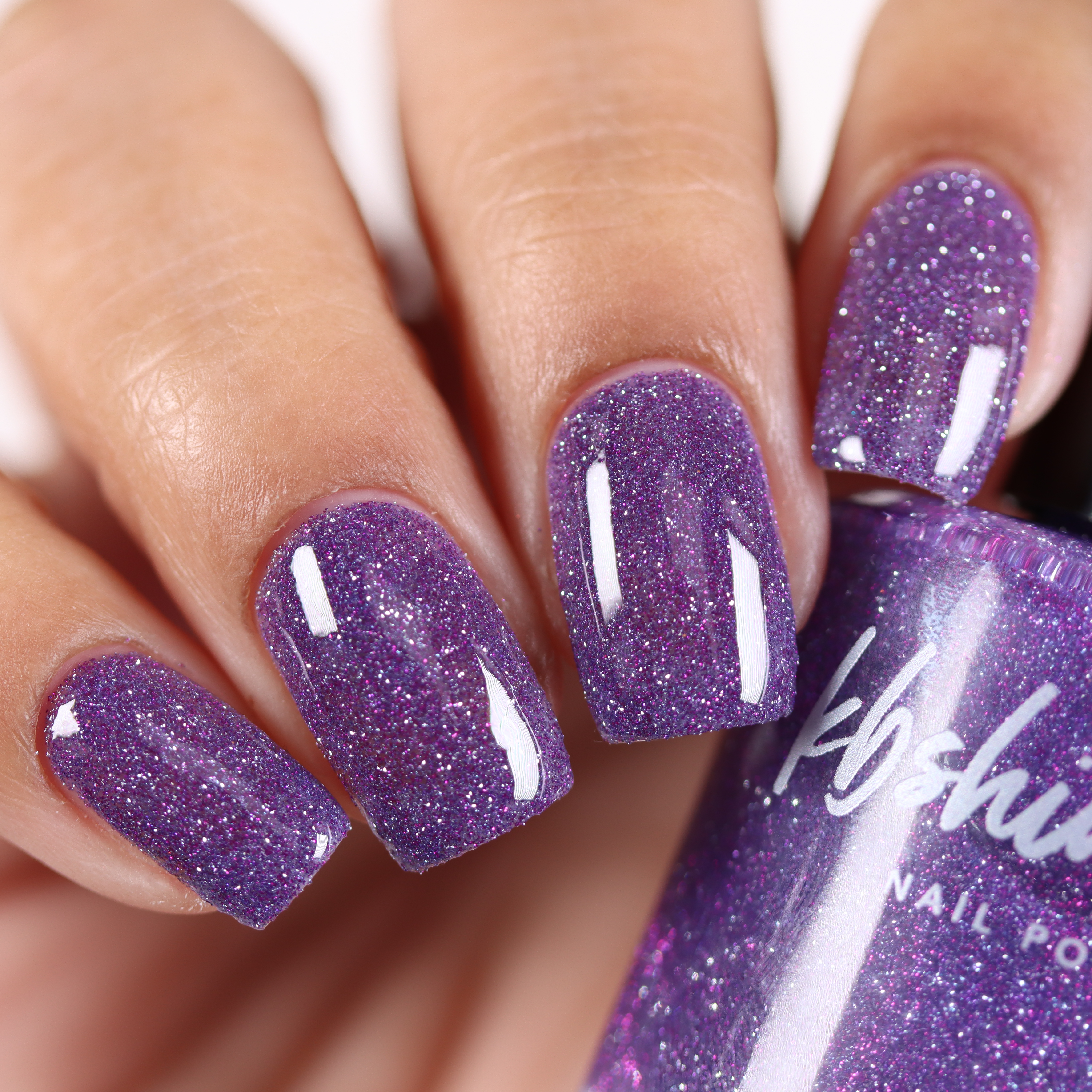 BYS Nail Polish Varnish 14ml N140 Voodoo Violet Purple Glitter Colour Nails