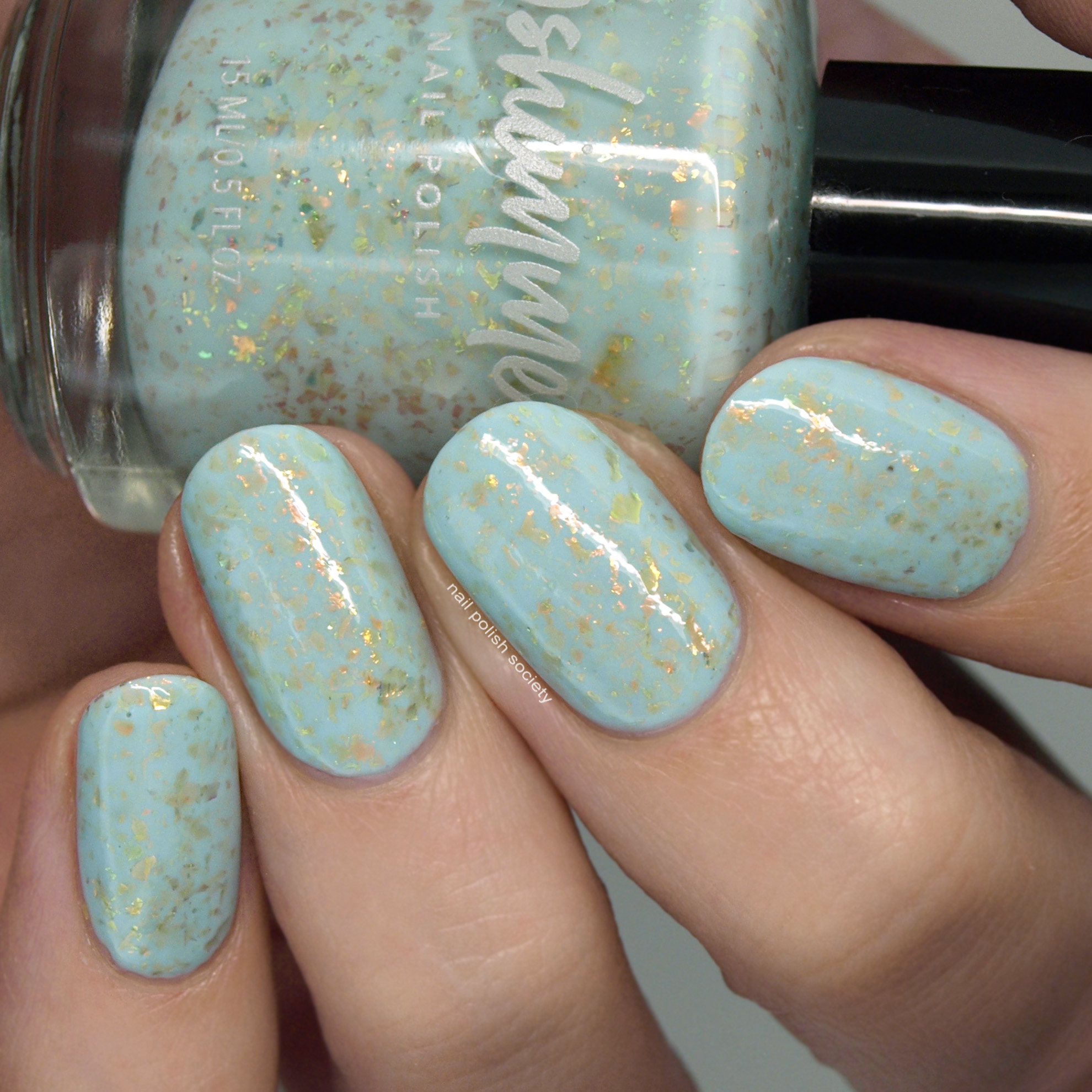 PiggieLuv: OPI Color Paints glitter gradient with glowy watermarble nail art