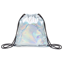 KBShimmer Silver Holographic Drawstring Backpack