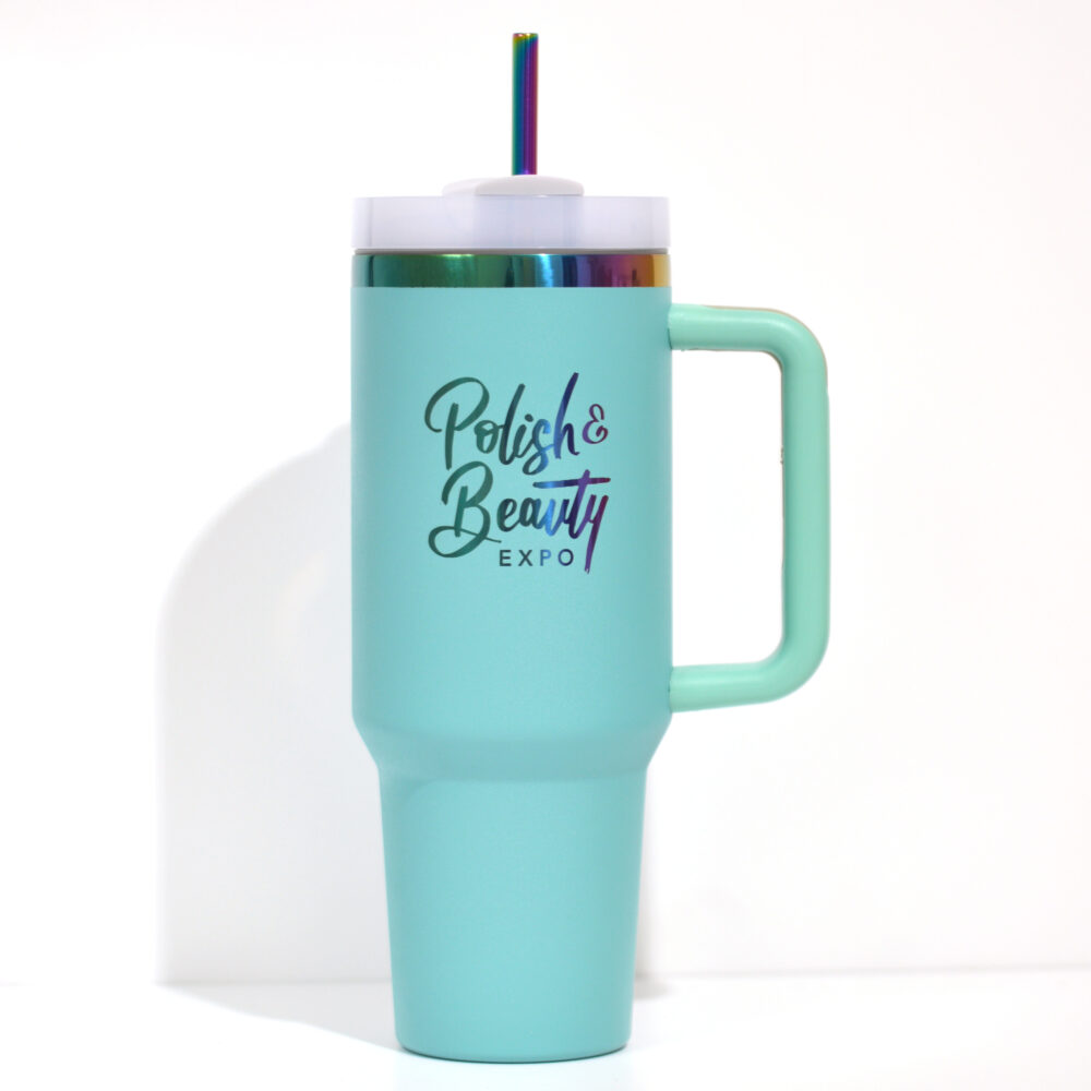 Polish & Beauty Expo Eucalyptus Rainbow 40 oz Stainless Steel Tumbler